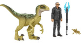 Jurassic World Dominion Human & Dino Pack Dr Ian Malcolm & Velociraptor & Accessories, Authentic Action Figures, Movable Joints, Ages 4 Year & Up